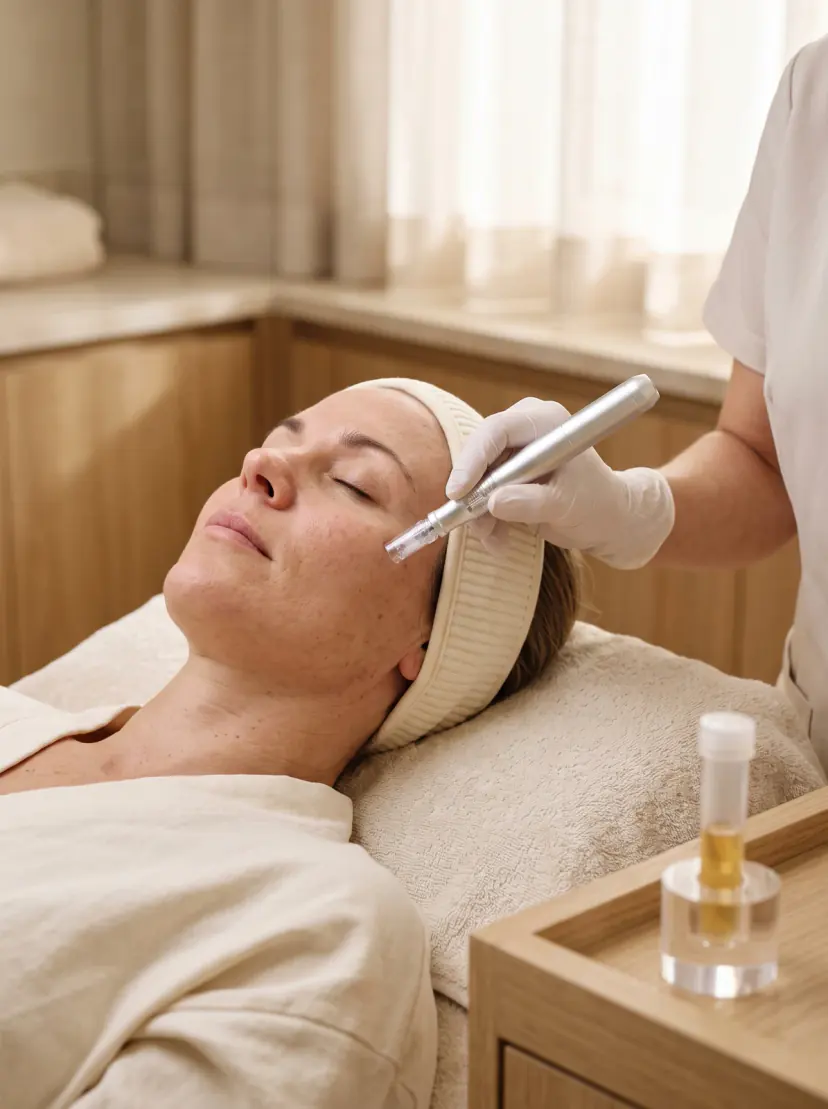 Dermapen con plasma: imagen conceptual del cuidado, generada con IA